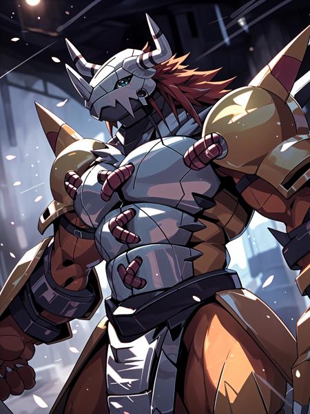 01740-1058692335-Masterpieces,official art,anthro,male,(wargreymon_1.2),Delicate face,Delicate eyes,helmet, armor, horn, digimon, upper body, dep.png